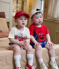 BT860-COMBO 2 bộ thun cộc tay Nhện xanh đỏ cho bé 9-25kg