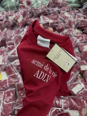 A176-Áo thun đỏ ALDV size MẸ/CON chữ in dáng suông loại đẹp