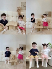 CB301- combo 4 áo phông cổ tròng RLP chữ in loại đẹp