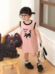 Cb354- Combo 3 đầm balo  danng suong bé gái hoạ tiết chất cotton