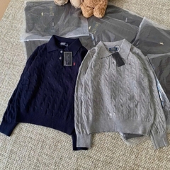 A462-Áo len thừng cổ bẻ 4 màu hàng nhà máy đủ tem mác