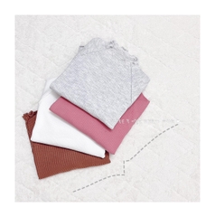 CB023- combo 3 áo tăm viền bèo màu trơn trẻ em VNXK