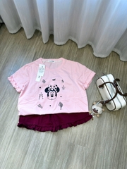 SET965-  Set mặc nhà áo mickey hồng phối quần cộc bèo