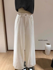 quan095- Quần suông trắng mác da tem đỏ dài 100-101cm