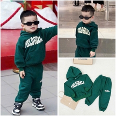 BN221-Bộ nỉ bông GOALS rêu có 2 lớp né trai VNXK