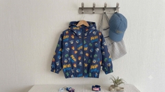 Bt1045- Áo khoác gió nhện xanh trẻ em Minibebe