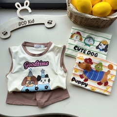 BT996- Combo 3 bộ cộc kẻ ngang chay viền chất cotton