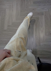 SET807-Bộ nỉ tăm áo khoá kéo phối quần ống suông màu be