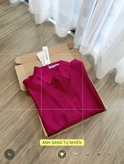 A560- Áo somi suông hồng nổi bật mẫu mới