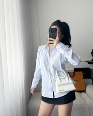 A199-Áo sơ mi cổ đức dài tay thêu NGỰA full tem 3 màu