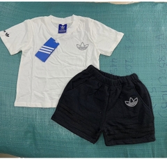 BT060-Bộ ĐÁT đen trắng logo ngực trẻ em VNXK