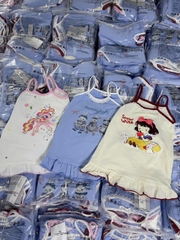 BT568- combo 3 váy dât bé gái chất cotton hoạ tiết in