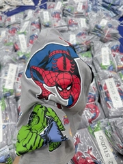 BT550-Bộ thun cộc bé trai Siêu nhân xám đen