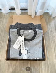 SET954-Set áo thun cộc ngựa xám phối quần baggy