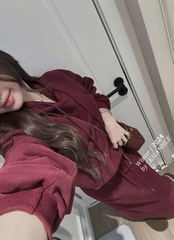 SET437-Set CV nỉ tag NGỰA chất nỉ màu đỏ