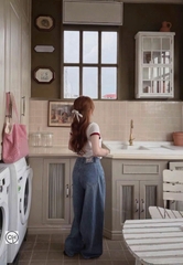 QUAN121- Quần JEANS xanh suông rộng