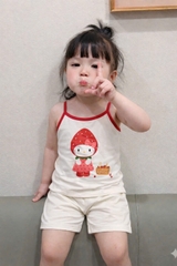 Bt913-Combo 2 bo cotton 2 dây bé gái  viền bèo