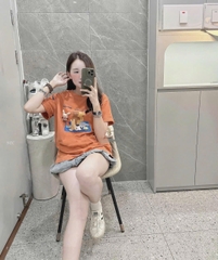 A313- Áo thun mảu cam đất cotton mát