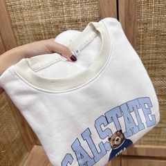 Set837- Bộ trắng nỉ. Bông in GAU  RA,BIT dài tay