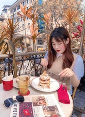 Áo sơ mi cổ đức phối 2 màu kèm belt rời