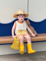 BT973-Bộ áo polo đỏ phối quần short cho bé