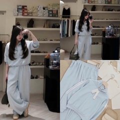 SET1079- Bộ nỉ haida xanh dương quần suông