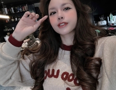 Set861- Set chữ xù phối len tông đỏ