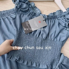 SeT982-set bồ giấy màu xanh CV mid chạy chun form thiết kế