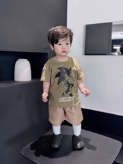 BT50- Bộ SONIC nâu áo cotton quần kaki co giãn