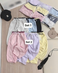 CB401- Combo 3 quần gió nhiều màu cạp chun cho trẻ em