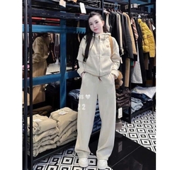 set845-Bộ nỉ lông cừu dày ấm màu be tag da