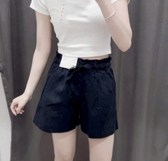 QUAN026- set 2 quần đũi cạp chun dáng xòe đen,be