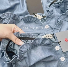 SeT982-set bồ giấy màu xanh CV mid chạy chun form thiết kế