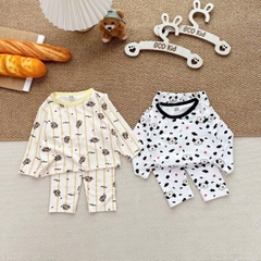 BT1071- Combo 2 bộ thun zip màu pastel viền cổ dài tay