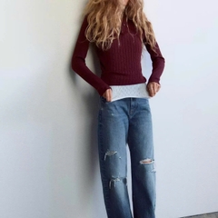 A350- Áo len thừng ôm cổ đức tay dài 3 màu