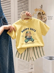 BT1040- Bộ vàng quần sọc HAAPY DAYS chất cotton