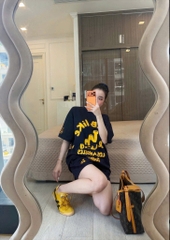 SET906-SEt áo thể thao MLB xanh than chữ vàng