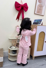 BT658-BỘ THUN DÀI TAY BÉ GÁI TAI THỎ THÊU