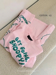 A578-Áo thun suông hồng in Snopy xanh đủ tem