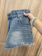 QUAN116- Quần short jeans xanh nhạt mác da