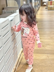 Cb169- (9-26kg) Combo 2 bộ thun díp bé gái Gấu bi VNXK