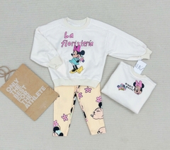 Bn148- (8-25kg)- Bộ nỉ thu đông dài tay bé gái Mickey cam trắng VNXK