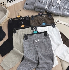 Bt703- Combo 5 quần tổ ong cúc trươc trẻ em tông ghi