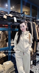 set845-Bộ nỉ lông cừu dày ấm màu be tag da