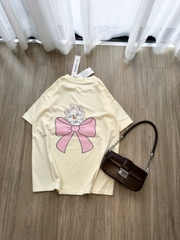 a568- Áo thung suông in MÈo vàng nhạt chất đẹp