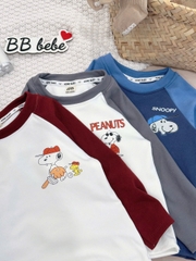 Cb300-Combo 3 áo thun cotton dài tay bé trai 3 màu size 9-27kg