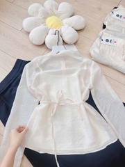 SET397-SET ÁO VOAN TƠ PHỐI CHÂN VÁY LỤA TẶNG KÈM ÁO 2 DÂY