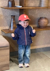 AOKID04-Áo gió trẻ em 2 lớp ló lông có mũ 3 màu