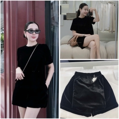 Set740- SET NHUNG PHỐI REN NƠ SAU