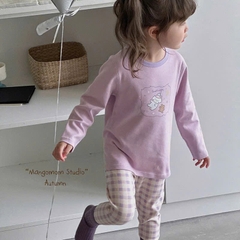 CB341- Combo 3 bộ thun dài tay màu tím bé gái